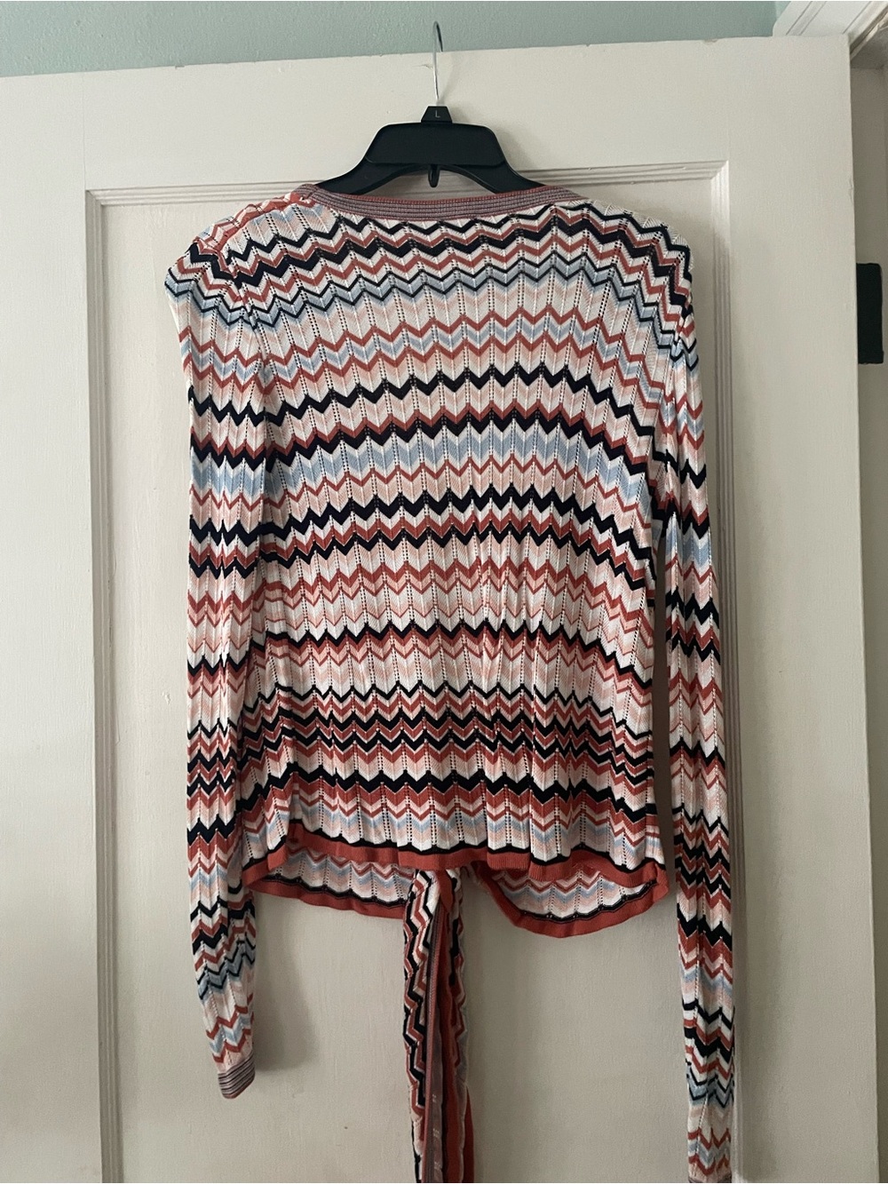 Women's Chevron Knit Long-Sleeve Top - Rust Multi